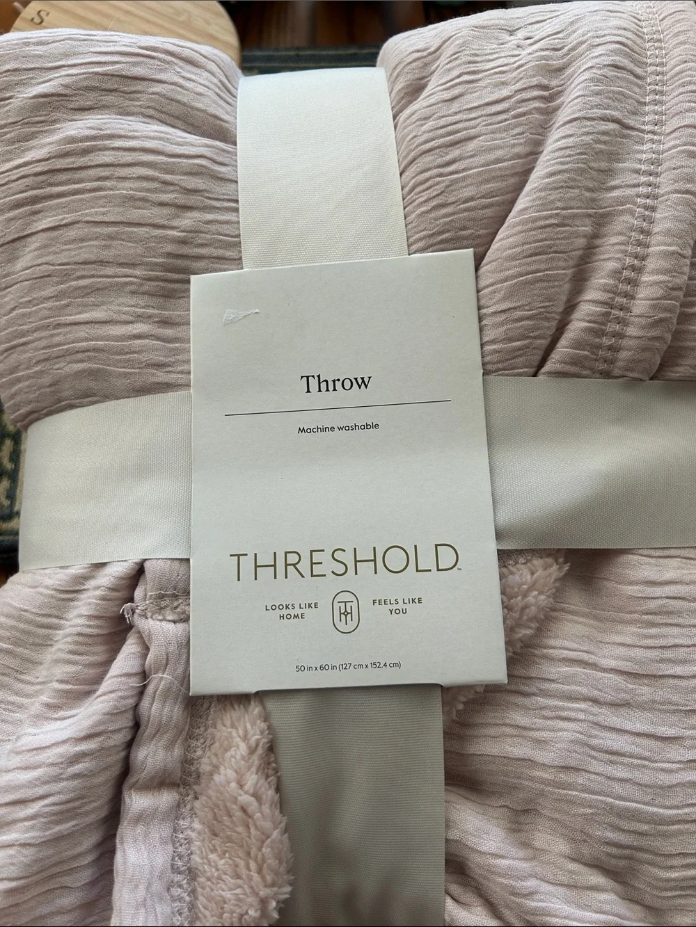 Threshold Blush Pink Plush Throw Blanket